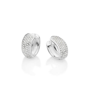 SILVER 925 LUXURY HUGGIE EARRINGS