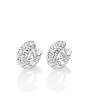 SILVER 925 CLASSIC STUDDED HUGGIE EARRINGS