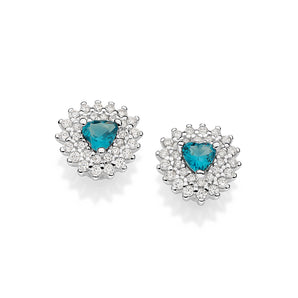 SILVER 925 ILLUMINATED HEART STUD EARRINGS