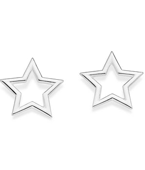 SILVER 925 HOLLOW STAR STUD EARRINGS