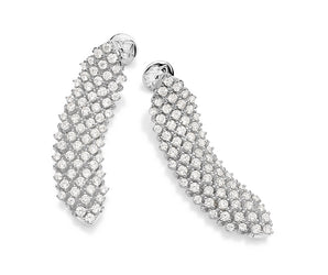 SILVER 925 PAVÉ STATEMENT MAXI EARRINGS