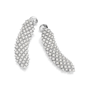 SILVER 925 PAVÉ STATEMENT MAXI EARRINGS