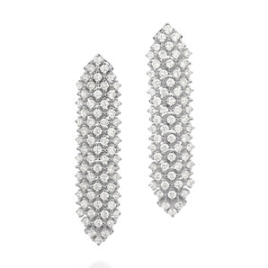 SILVER 925 PAVÉ STATEMENT MAXI EARRINGS
