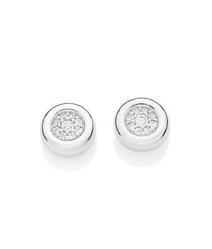 SILVER 925 RADIANT EMBRACE BUTTON EARRINGS