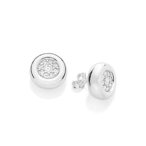 SILVER 925 RADIANT EMBRACE BUTTON EARRINGS