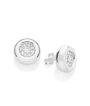 SILVER 925 RADIANT EMBRACE BUTTON EARRINGS