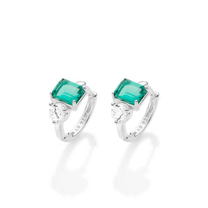 SILVER 925 DOUBLE LIGHT HUGGIE EARRINGS