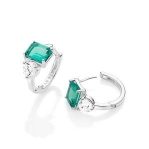 SILVER 925 DOUBLE LIGHT HUGGIE EARRINGS