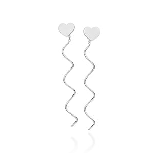 SILVER 925 SPIRAL HEART DROP EARRINGS