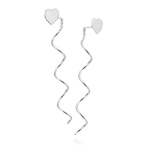 SILVER 925 SPIRAL HEART DROP EARRINGS