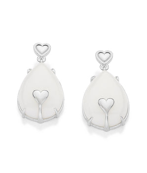 SILVER 925 HEART OF DEVOTION STATEMENT EARRINGS
