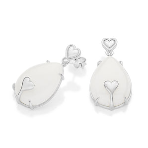 SILVER 925 HEART OF DEVOTION STATEMENT EARRINGS