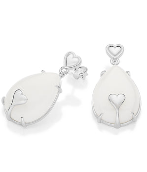 SILVER 925 HEART OF DEVOTION STATEMENT EARRINGS