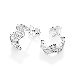 SILVER 925 RICKRACK HUGGIE EARRINGS