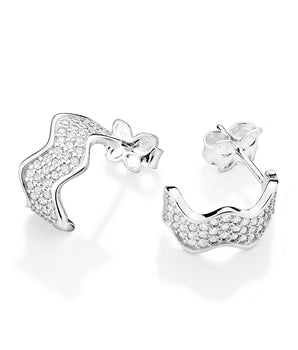 SILVER 925 RICKRACK HUGGIE EARRINGS