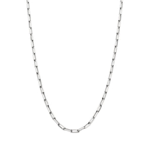 SILVER 925 LONG PAPER CLIP LINK CHAIN - 45CM