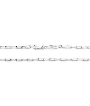 SILVER 925 LONG PAPER CLIP LINK CHAIN - 45CM