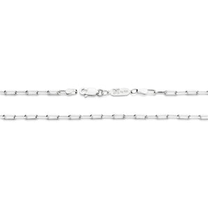 SILVER 925 LONG PAPER CLIP LINK CHAIN - 60CM