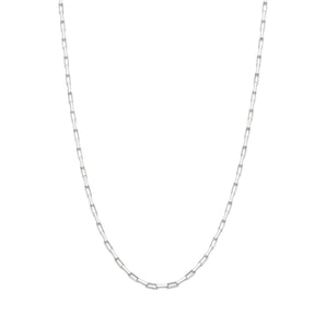 SILVER 925 MEDIUM PAPER CLIP LINK CHAIN - 50CM