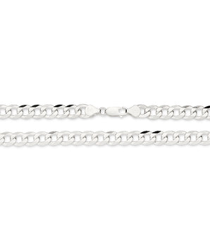SILVER THICK CURB LINK CHAIN LARGE