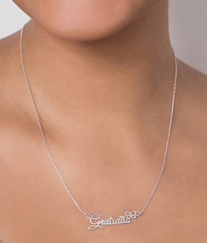 SILVER 925 GRATIDÃO (GRATITUDE) BUTTERFLY NECKLACE