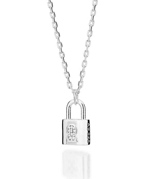 SILVER 925 LOCKED ON YOU NECKLACE