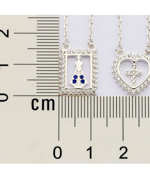 SILVER 925 HEARTS OF FAITH SCAPULAR NECKLACE