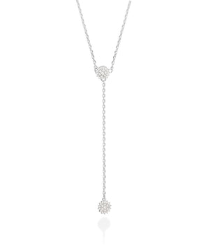 SILVER 925 SPARKLING CHAIN TIE NECKLACE