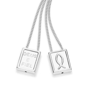 SILVER 925 ICHTHYS SCAPULAR NECKLACE