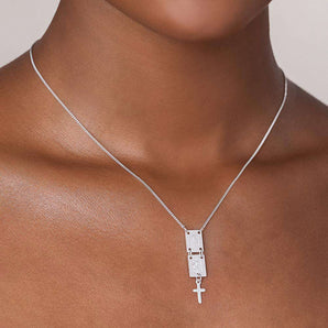SILVER 925 OUR LADY OF MOUNT CARMEL AND SACRED HEART NECKLACE