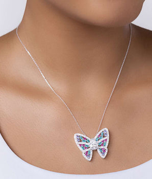 SILVER 925 MAJESTIC BUTTERFLY NECKLACE