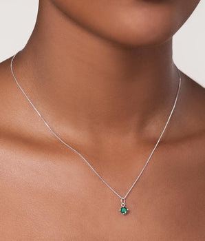 SILVER 925 GREEN ESSENTIAL NECKLACE