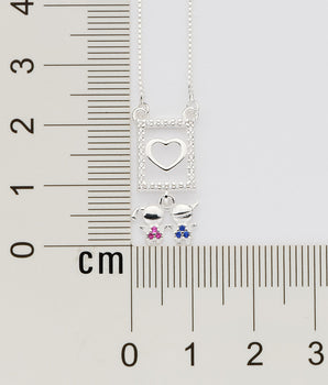 SILVER 925 BOY AND GIRL MOM NECKLACE