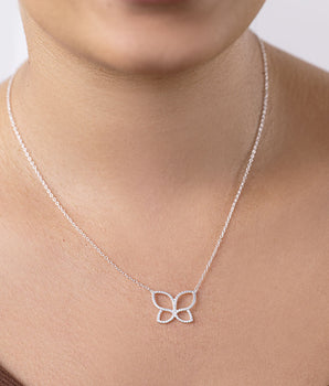 SILVER 925 ROMMANEL BUTTERFLY NECKLACE