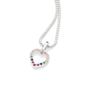 SILVER 925 COLORFUL HEART PENDANT