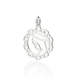 SILVER OUR LADY REVEALED CIRCLE PENDANT