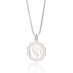 SILVER OUR LADY REVEALED CIRCLE PENDANT