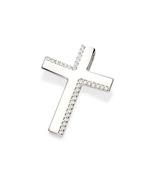 SILVER 925 THICK STUDDED CROSS PENDANT