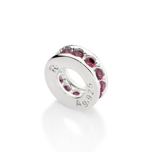 SILVER 925 STOPPED CHARM IN RED