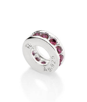 SILVER 925 STOPPER CHARM IN DARK PINK