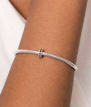 SILVER 925 STOPPER CHARM IN DARK PINK