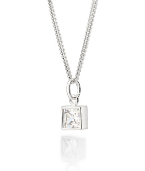 SILVER 925 MEN'S ZIRCONIA PENDANT