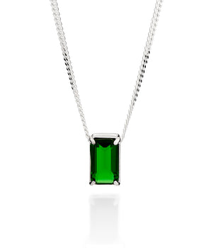 SILVER 925 MEN'S EMERALD PENDANT