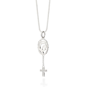 SILVER 925 ROSARY OUR LADY FATIMA PENDANT