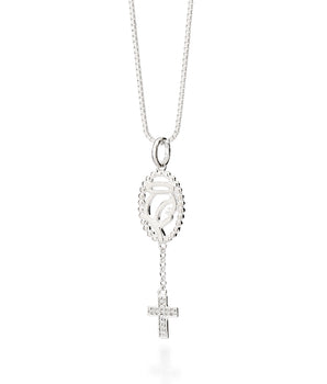 SILVER 925 ROSARY OUR LADY FATIMA PENDANT