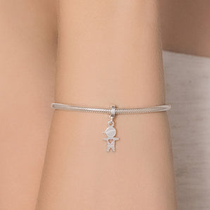 SILVER 925 BOY WITH HEART CHARM
