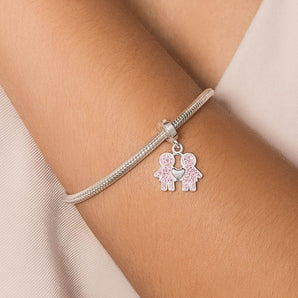 SILVER 925 TWO GIRLS CHARM