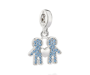 SILVER 925 TWO BOYS CHARM