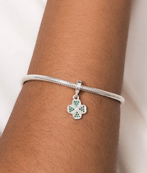 SILVER 925 FOUR LEAF CLOVER CHARM