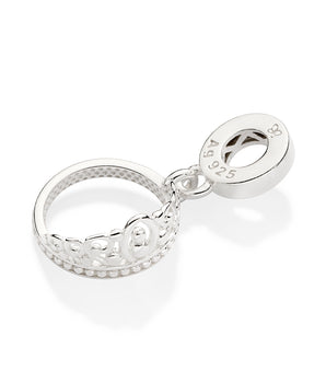 SILVER 925 HANGING CROWN CHARM